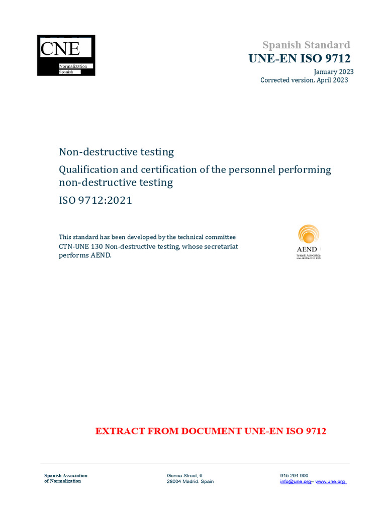 ISO 9712:2023 NDT Personnel Certification | PDF | Nondestructive ...