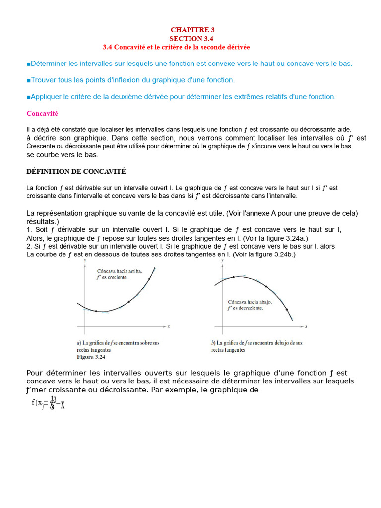 Concavité et points d'inflexion en mathématiques | PDF | Fonction ...