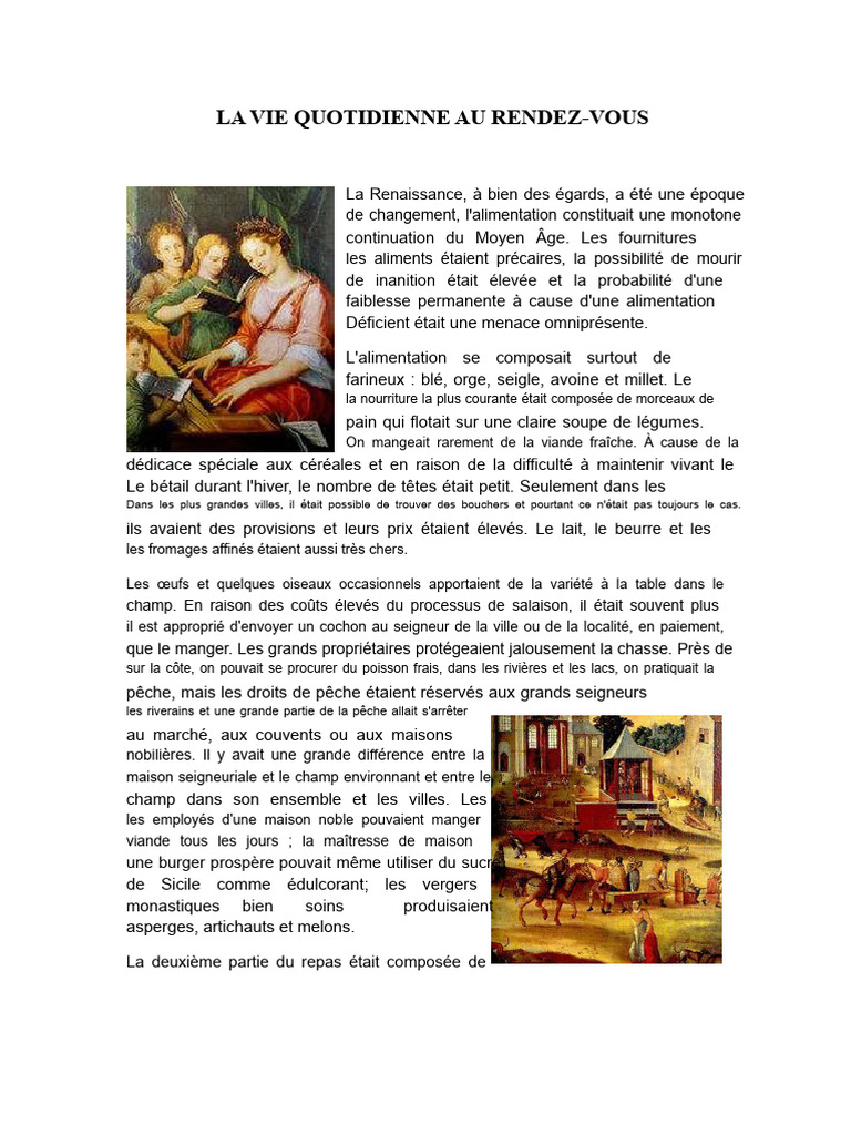 Alimentation et hygiène à la Renaissance | PDF | Soupe | Pains