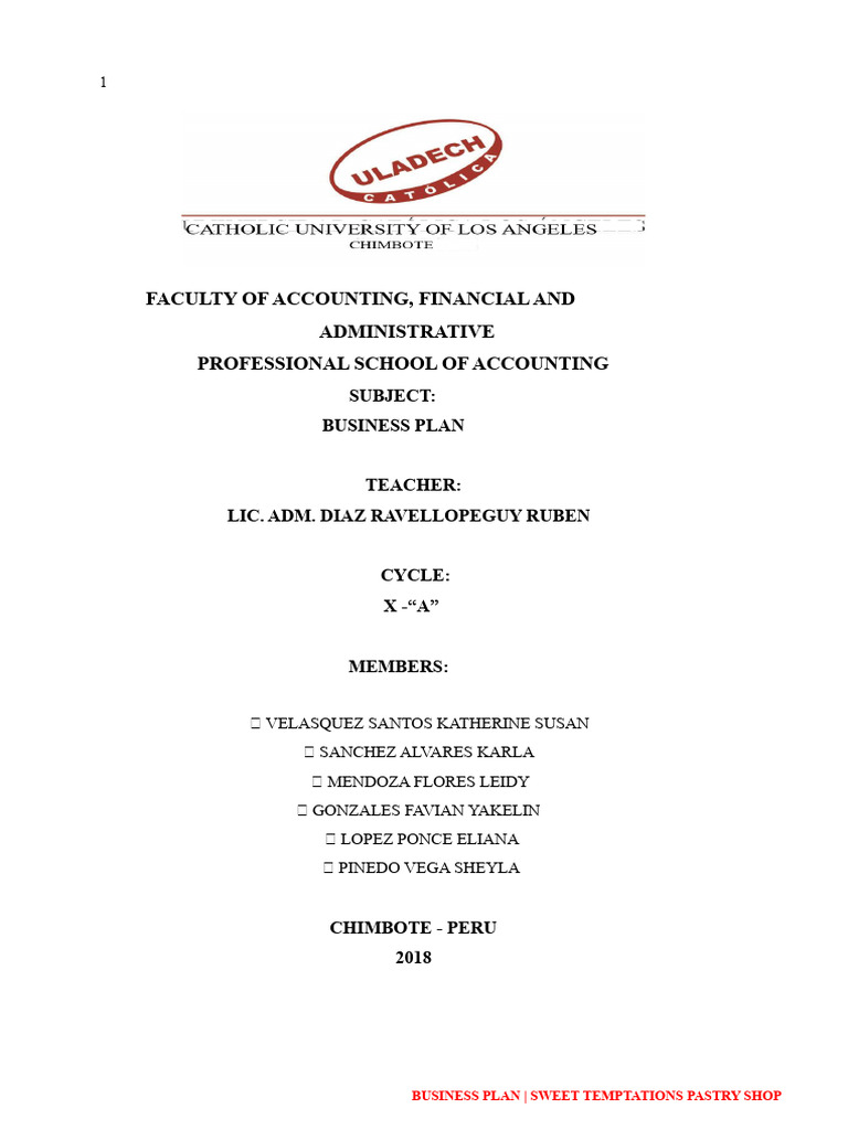 Final Project Business Plan PDF | PDF | Cakes