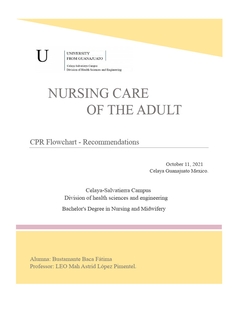 CPR Guidelines for Adult Resuscitation | PDF | Cardiopulmonary ...