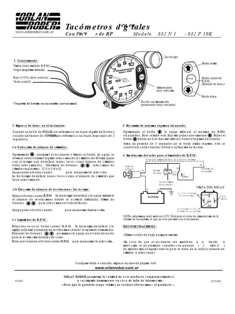 Ns Trucc Ones de Ns Talac ON: Tacómetrosd G Tale S | PDF