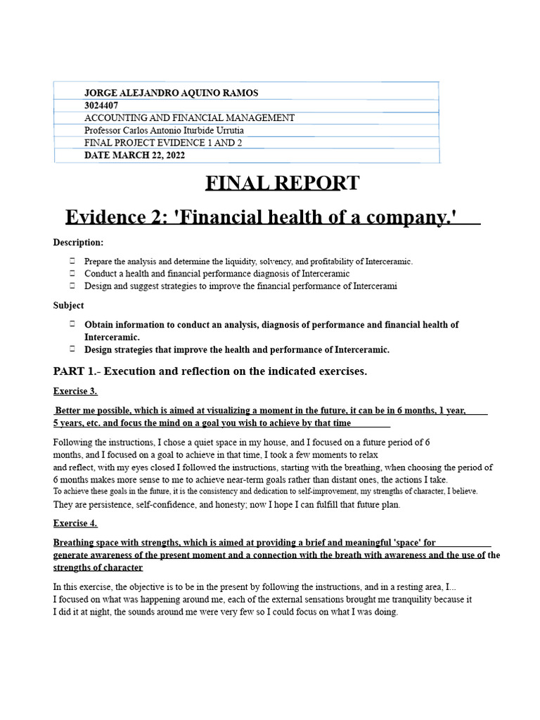 Financial Health Analysis of Interceramic | PDF | Equity (Finance ...