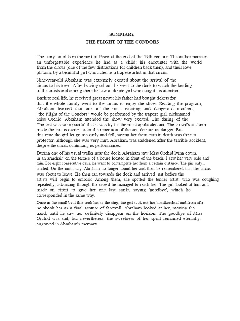 Summary The Flight of The Condors Word | PDF