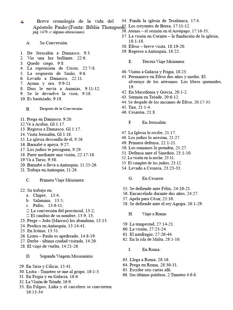 Cronología de La Vida Del Apóstol Pablo | PDF | Pablo el apóstol ...