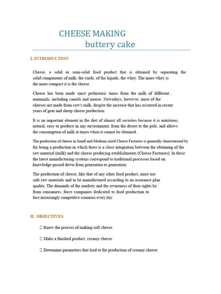 Creamy Cheese Production Process Guide | PDF | Cheese | Cheesemaking
