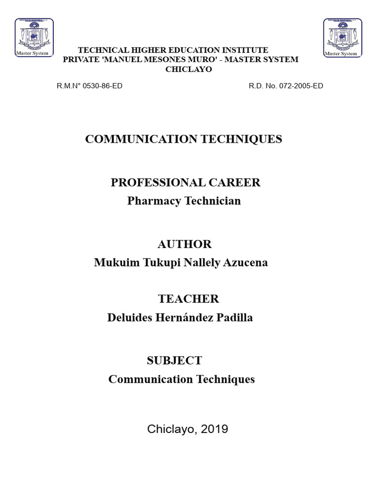 Monograph On Communication Techniques | PDF | Communication | Nonverbal ...