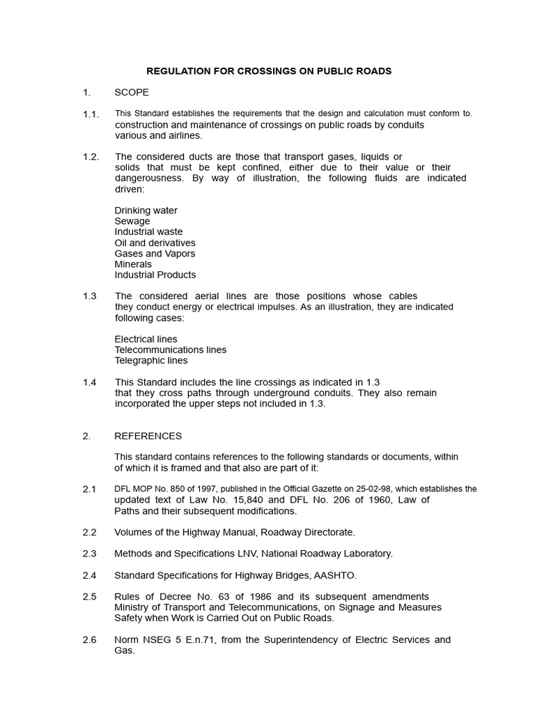 Regulations For Crossings On Public Roads | PDF | Road