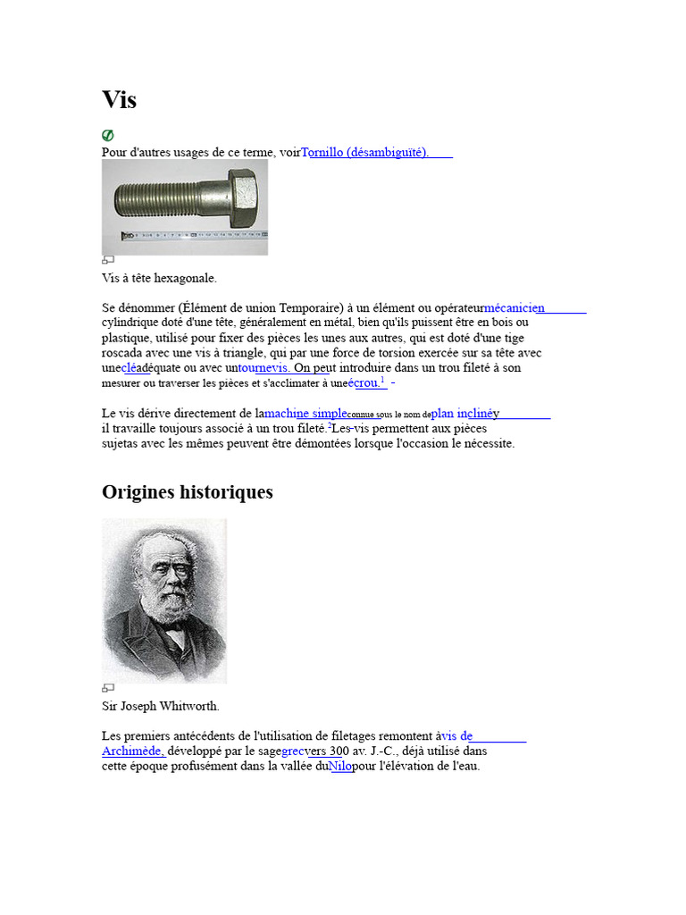 Types et caractéristiques des vis | PDF | Vis de fixation | Acier