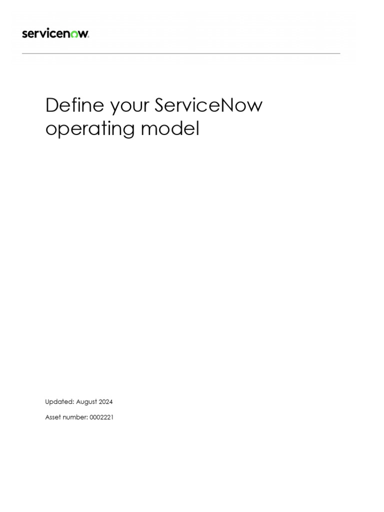 Defining Your ServiceNow Operating Model | PDF | Performance Indicator ...