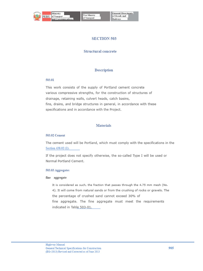 Structural Concrete Specifications Guide | PDF | Concrete ...