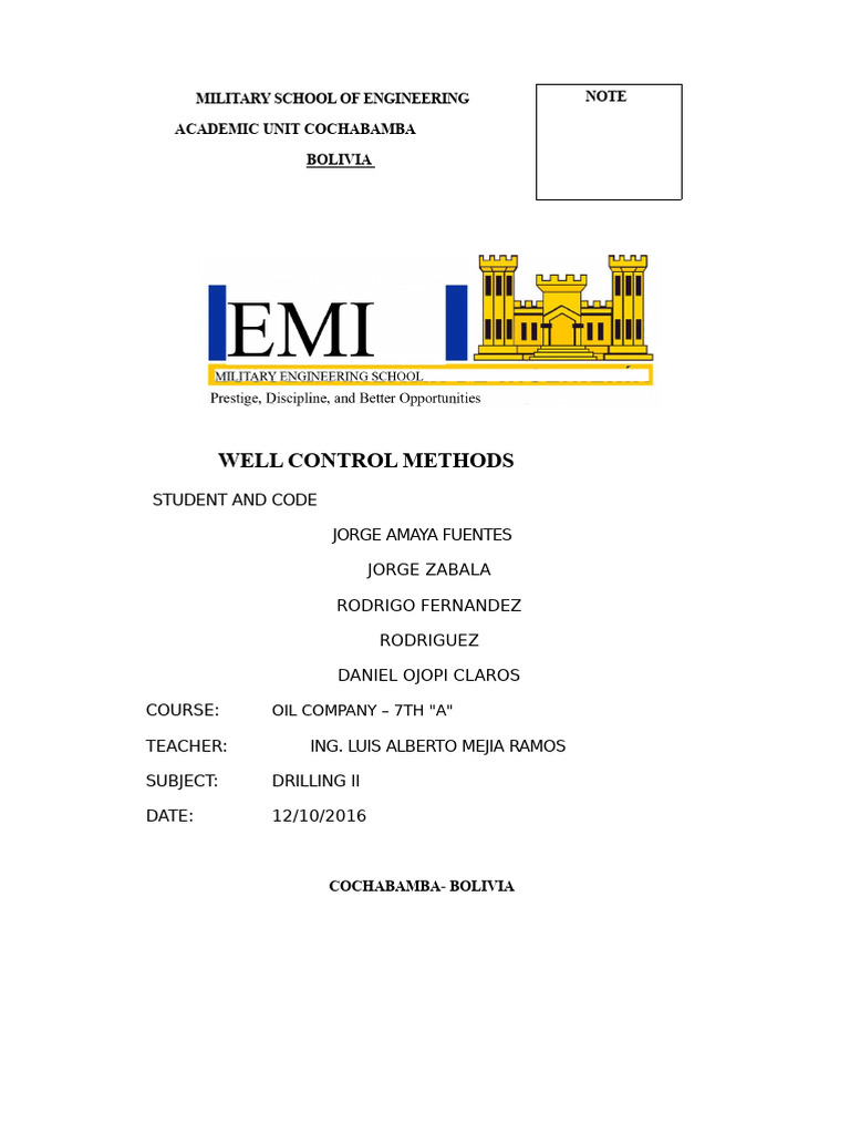 Well Control Methods in Drilling Operations | PDF | Pressure