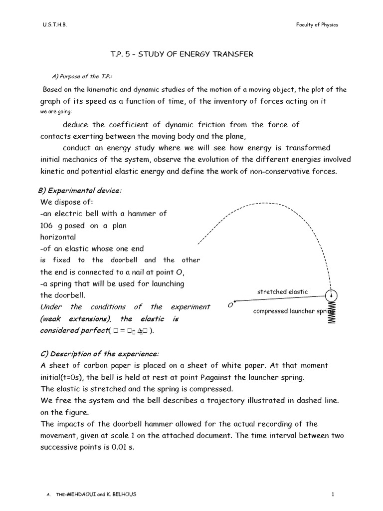 tp5 - Energy Transfer | PDF | Force | Speed