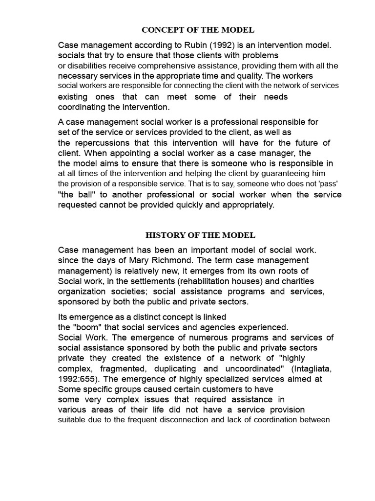 Case Management Model | PDF | Social Work | Negotiation