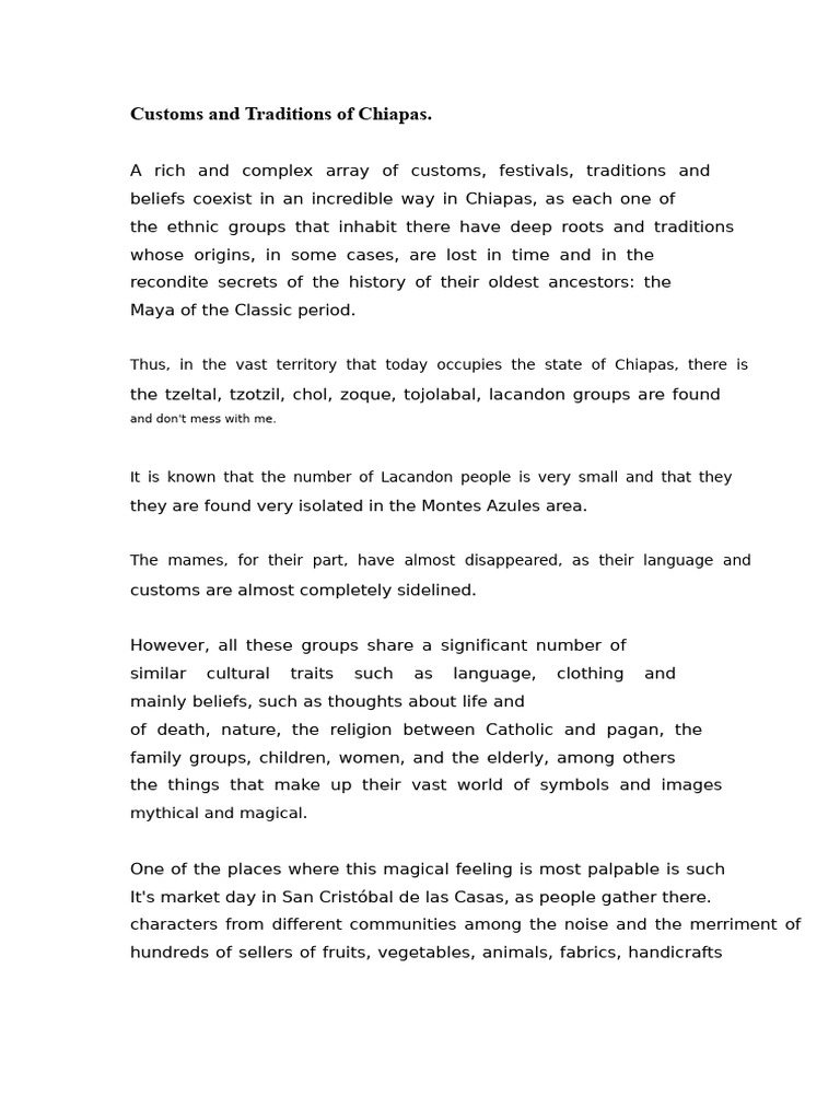 Cultural Traditions of Chiapas | PDF | Chiapas