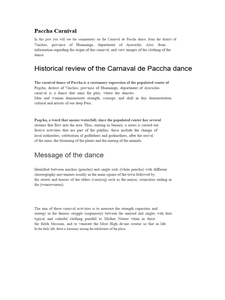 Paccha | PDF