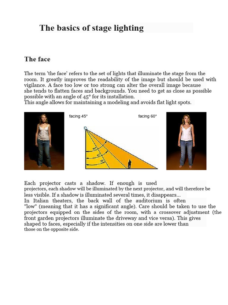 Stage Lighting Basics Explained | PDF | Shadow | Lighting