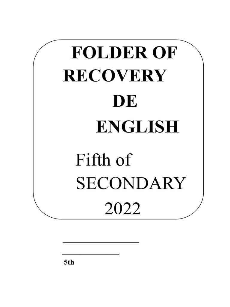 English Recovery Folder for Students | PDF | Pollution | Water