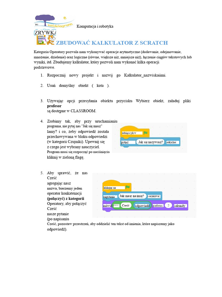 Zbudować Kalkulator W Scratch | PDF