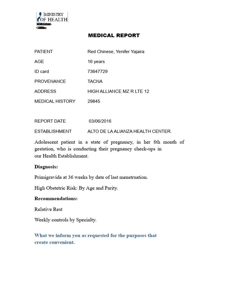 Medical Report To Alliance | PDF | Medical Diagnosis | Kidney Disease