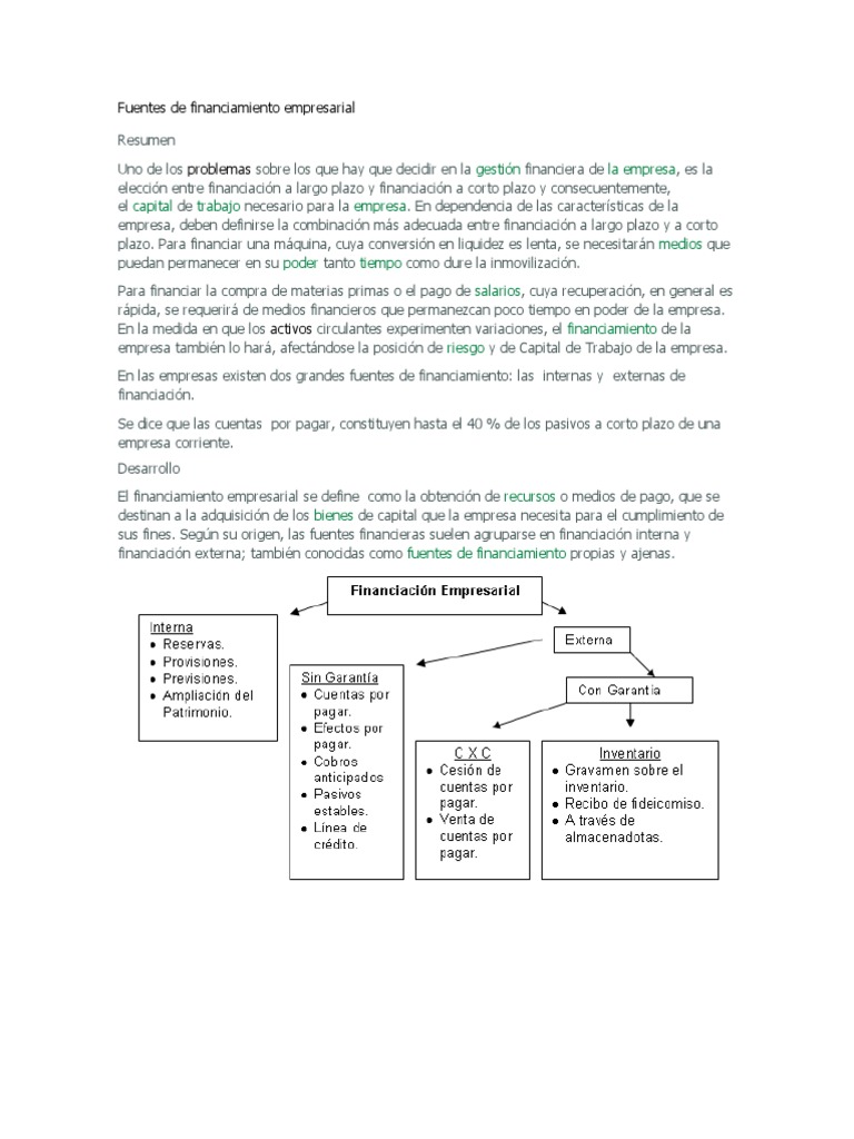 Financiamiento Empresarial | PDF | Amortización (Negocio) | Capital de ...