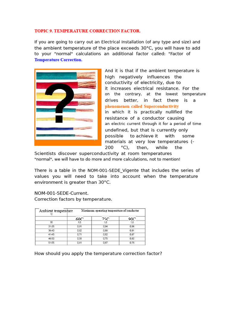 9 - Temperature Correction Factor. | PDF | Electrical Conductor ...