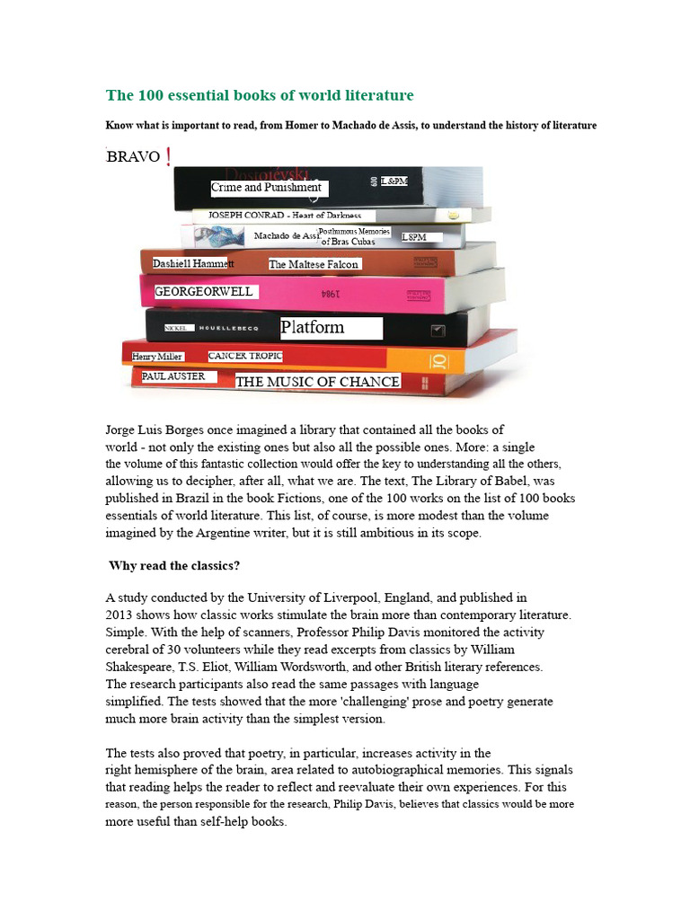 100 Essential World Literature Books | PDF
