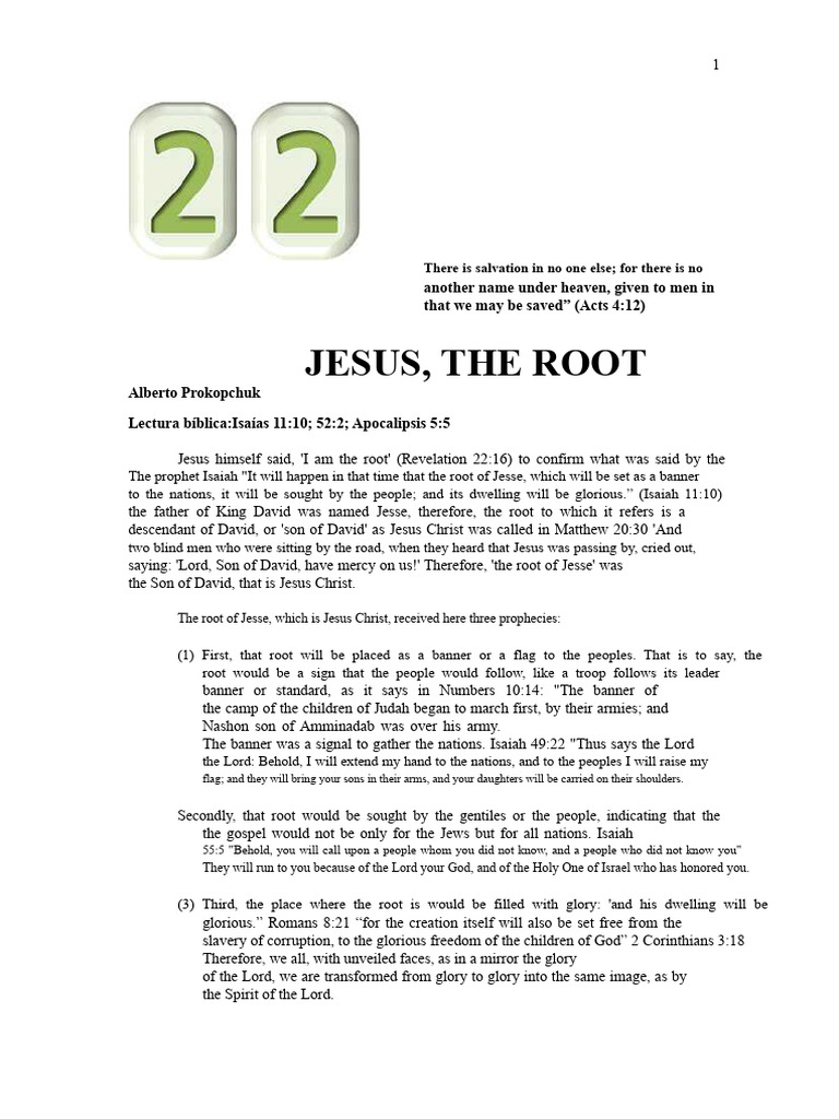 22 Jesus The Root | PDF | Jesus | Religious Belief And Doctrine