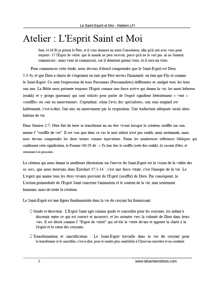 Comprendre le Saint-Esprit dans la Foi | PDF | Saint-Esprit | Baptisme