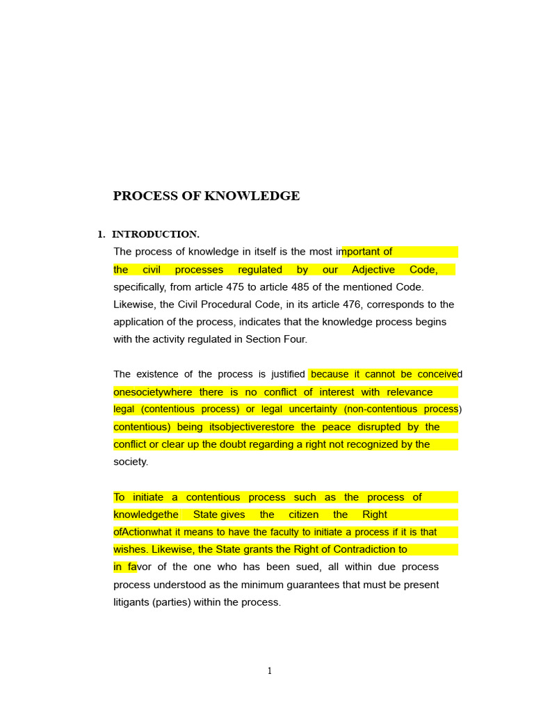 Civil Procedural Law Knowledge Process I | PDF | Lawsuit | Complaint