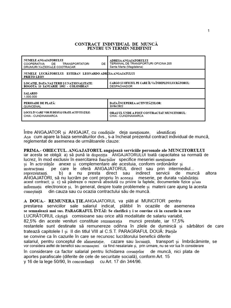 Model Contract Minerva | PDF