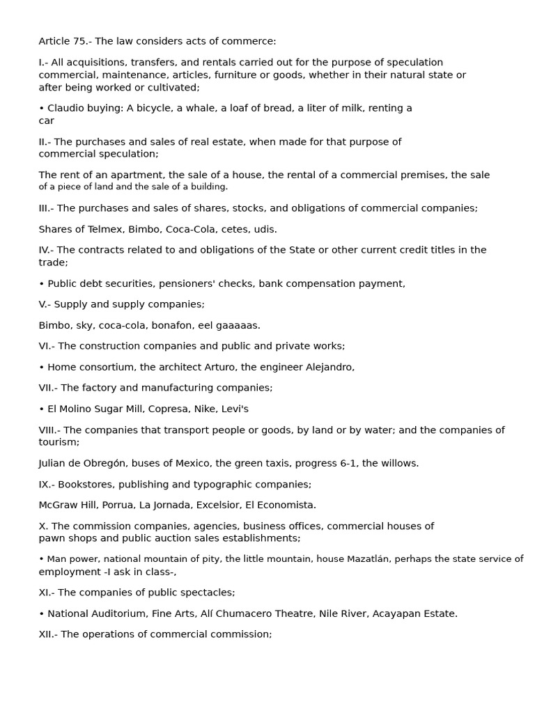 Analysis of Article 75: Acts of Commerce | PDF | Banks | Business