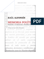 Memoria política de Alfonsín: derechos humanos y transición democrática