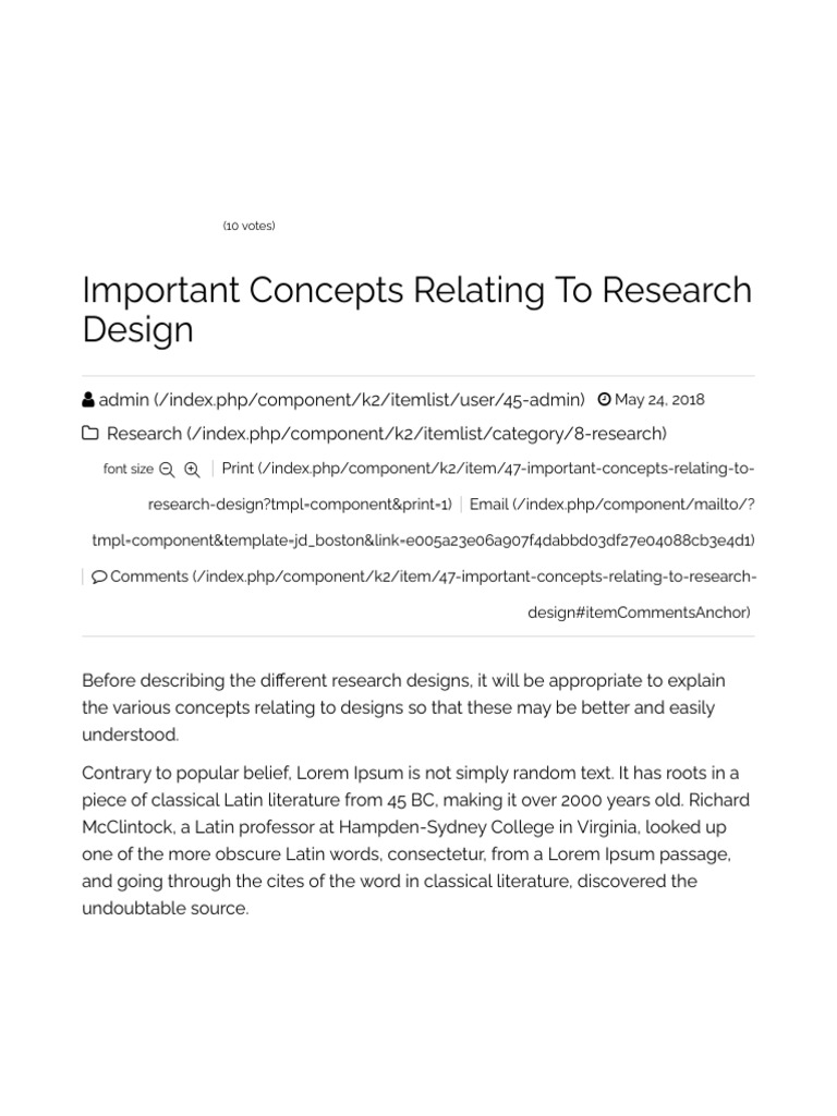 Key Research Design Concepts Explained | PDF | Dependent And ...