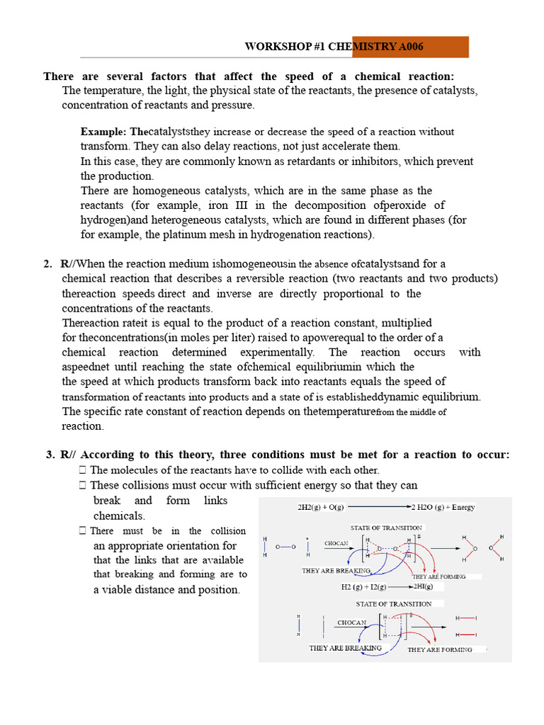Factors Affecting Chemical Reaction Rates | PDF | Chemical Reactions ...