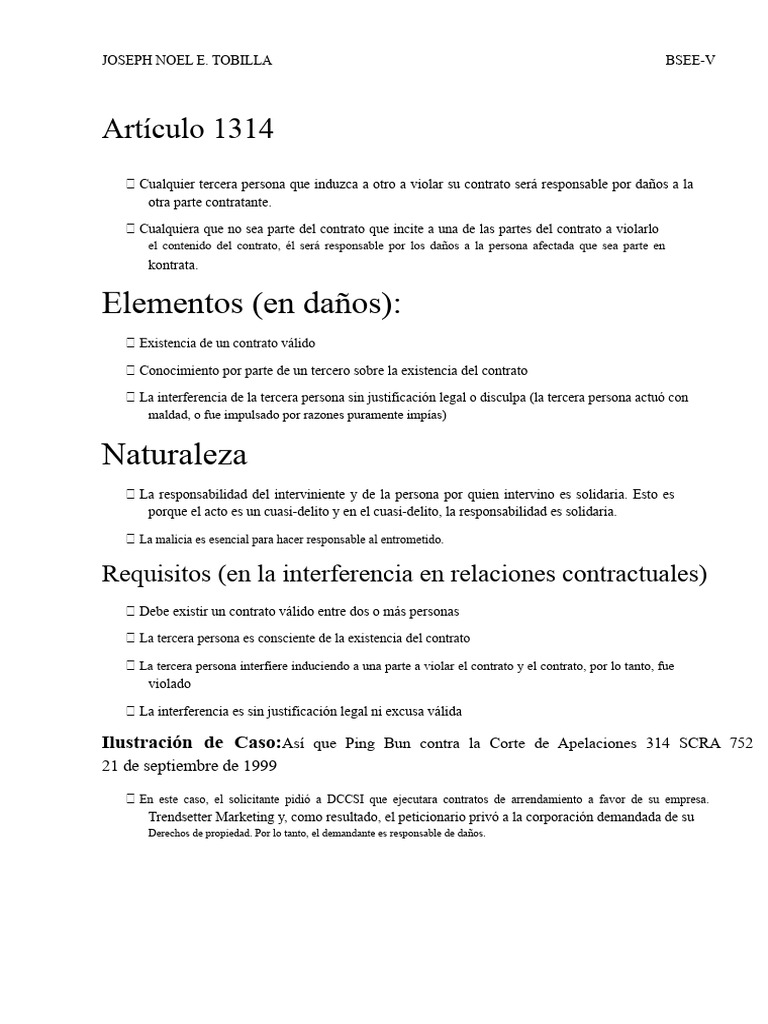 Artículo 1314 y Artículo 1315 | PDF | Consentimiento | Justicia