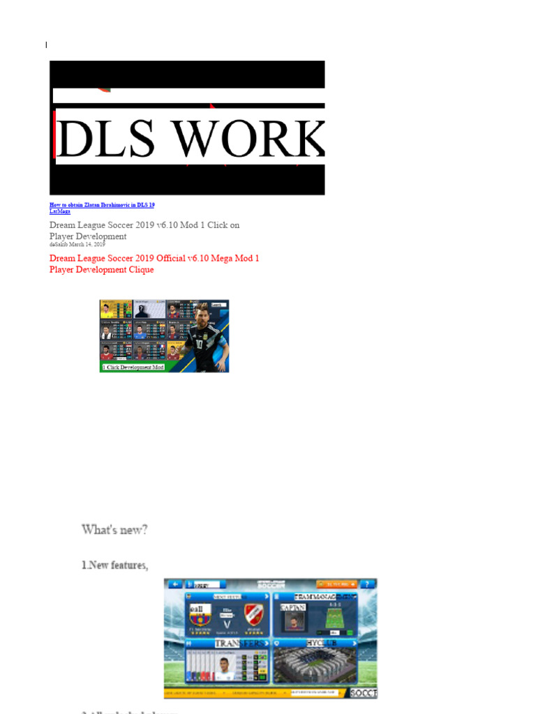 DLS 2019 Mod: Unlimited Player Development | PDF | Software | Computing