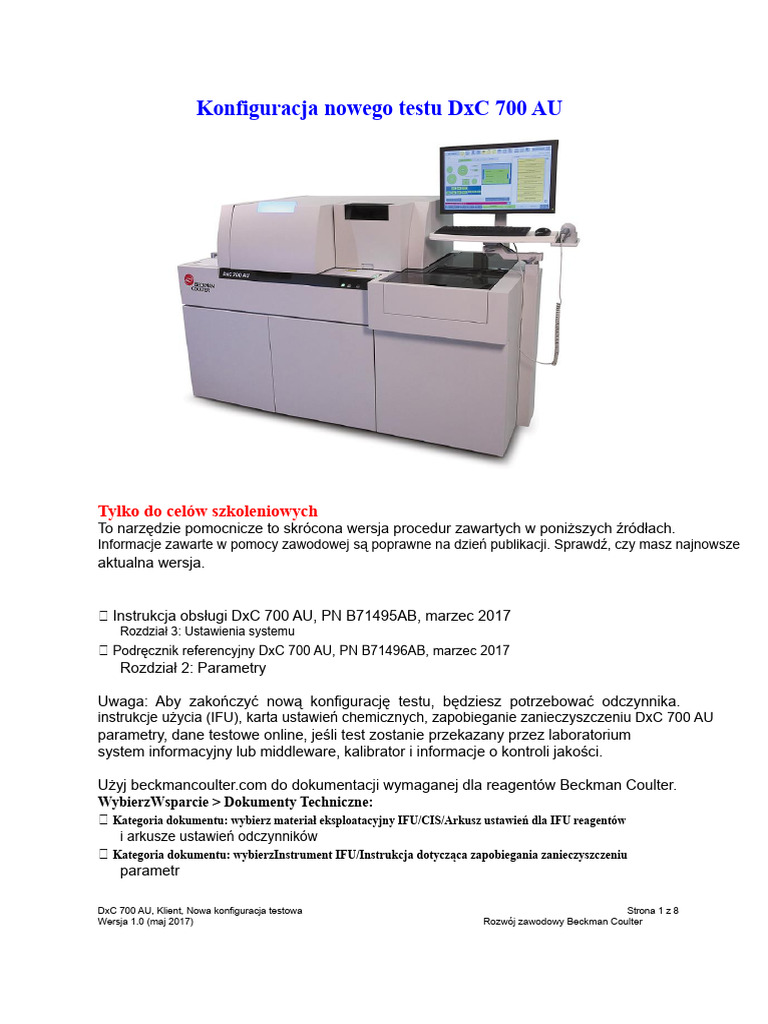 Konfiguracja Nowego Testu DXC 700 AU | PDF
