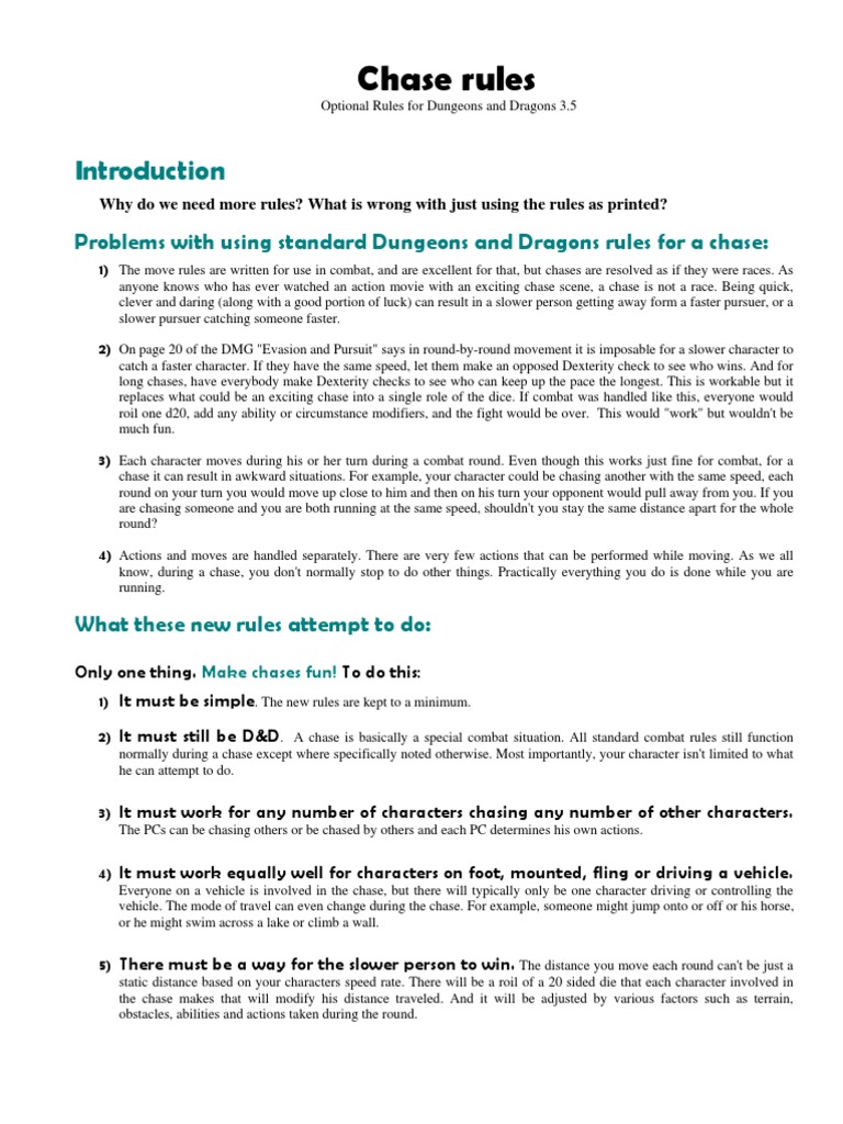 Chase Rules PDF Ice Dungeons & Dragons