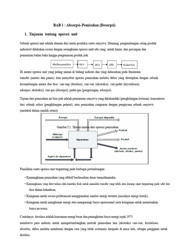 Operasi Absorpsi dan Desorpsi dalam Pemisahan | PDF