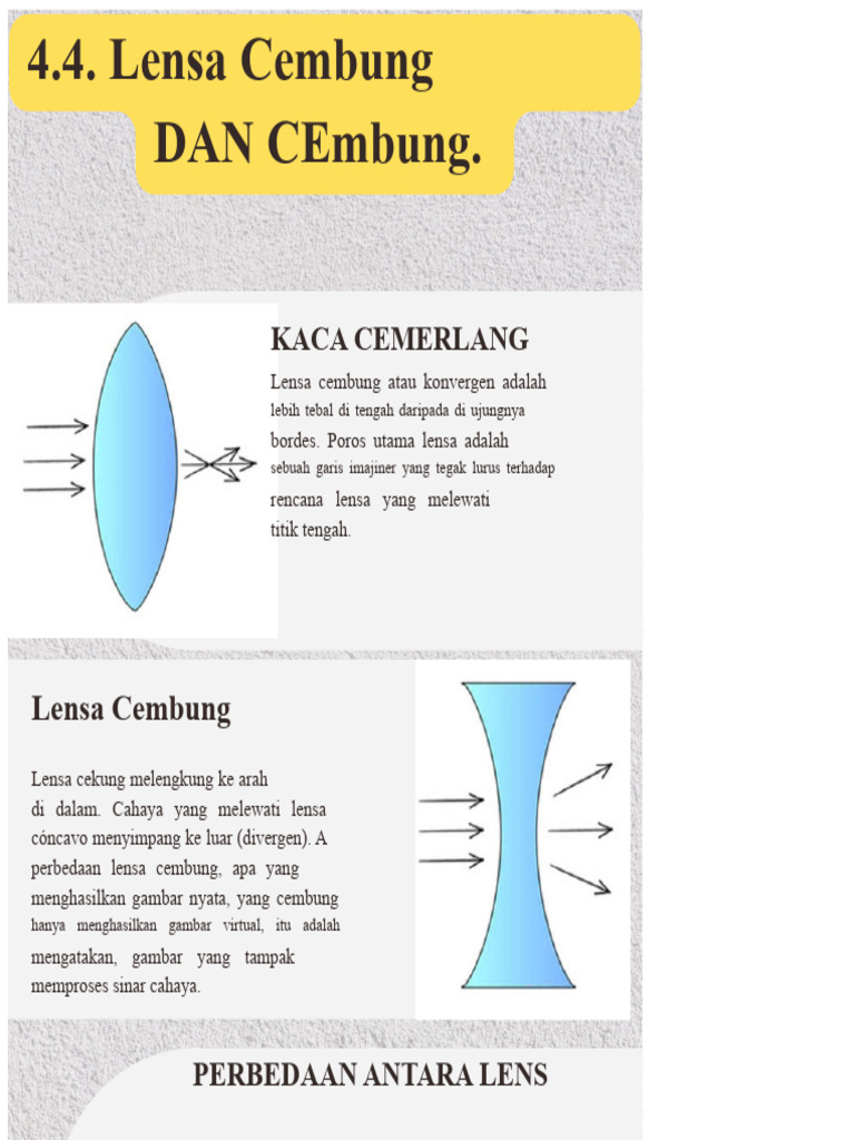 Perbedaan Lensa Cembung dan Cekung | PDF