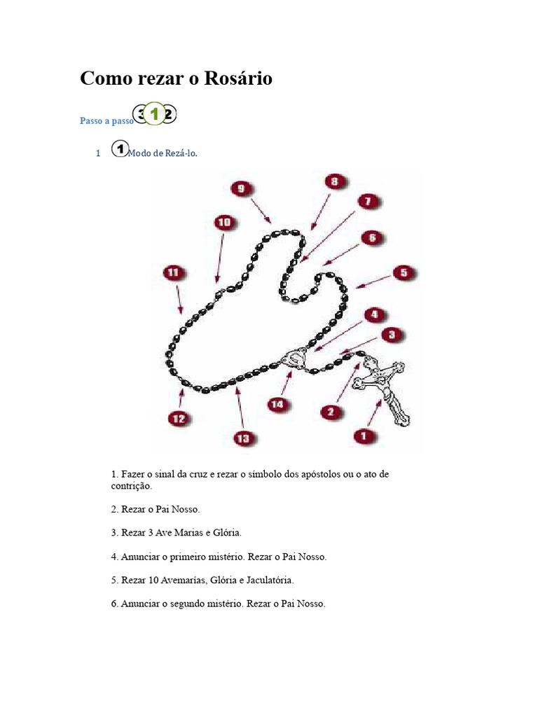 Como Rezar o Rosário: Guia Completo | PDF | Rosário | Oração