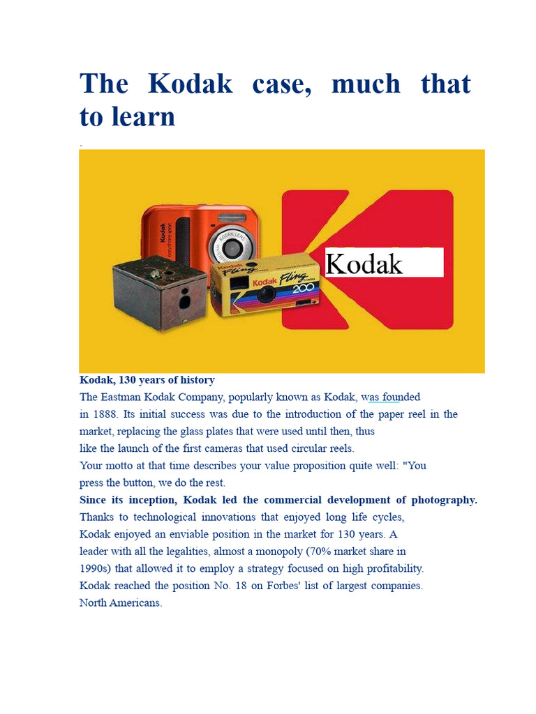 The Kodak Case PDF | PDF | Digital Photography