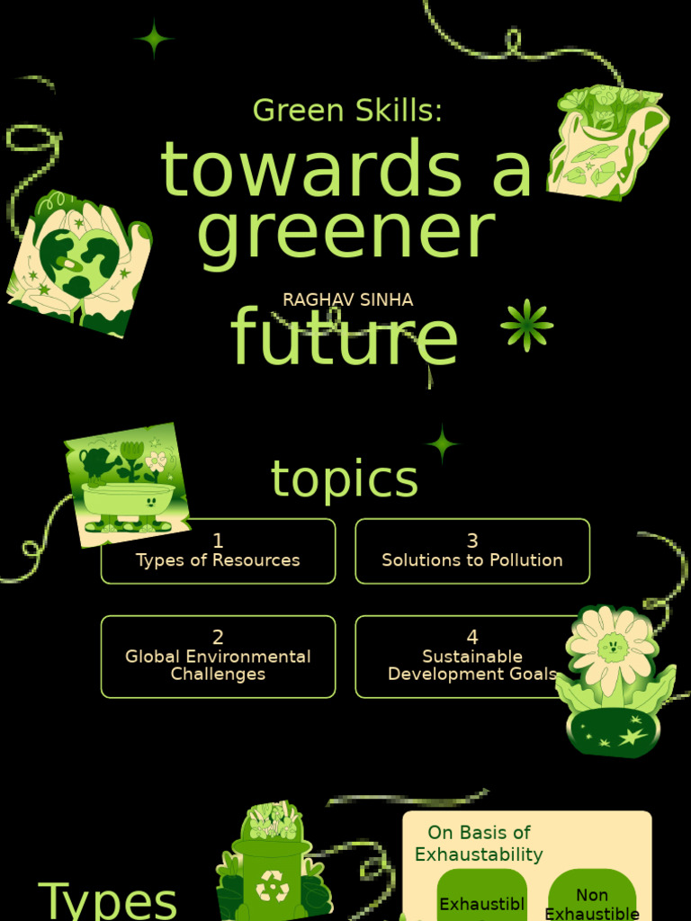 Black and Green Bold Illustrative Environmental Sustainability Talks ...