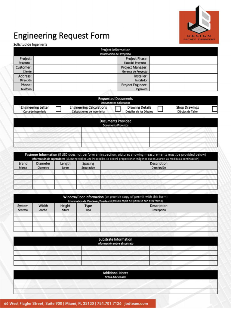 JBD Engineering Request Form | PDF
