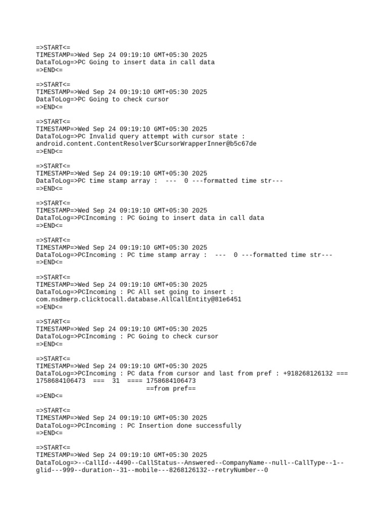 Call Data Logging and Status Updates | PDF | Information Science ...
