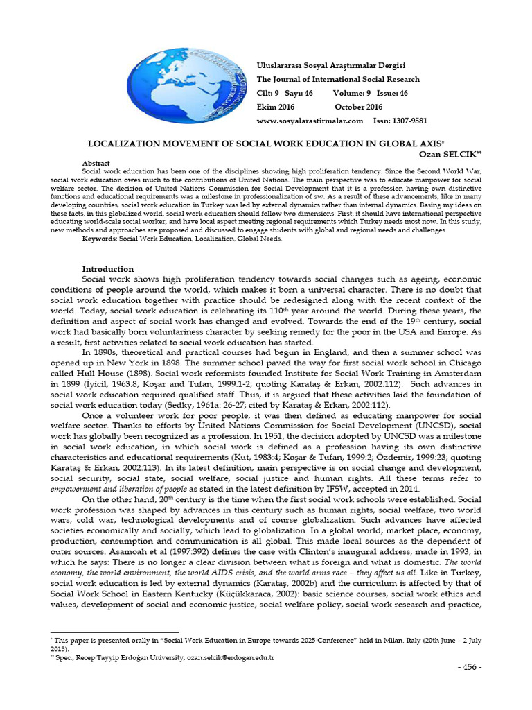 Localization in Social Work Education | PDF | Social Work | Globalization