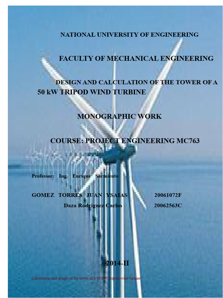 Design of 50 kW Wind Turbine Tower | PDF | Wind Turbine | Buckling