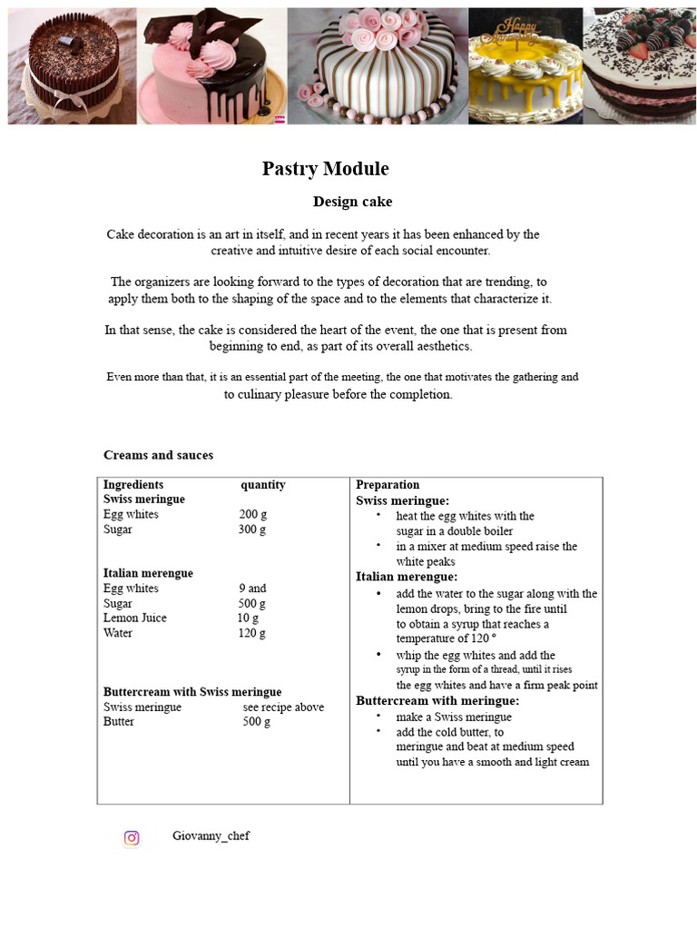 Cake Decoration and Recipes Guide | PDF | Cakes | Custard