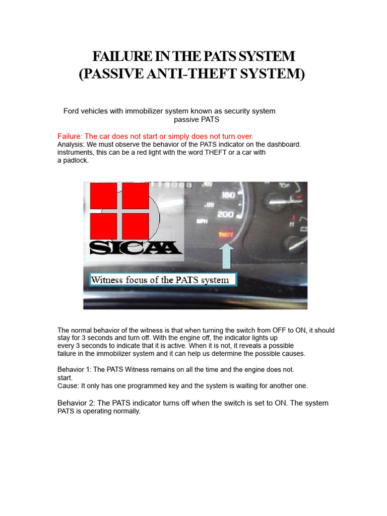PATS System Failure Analysis Guide | PDF